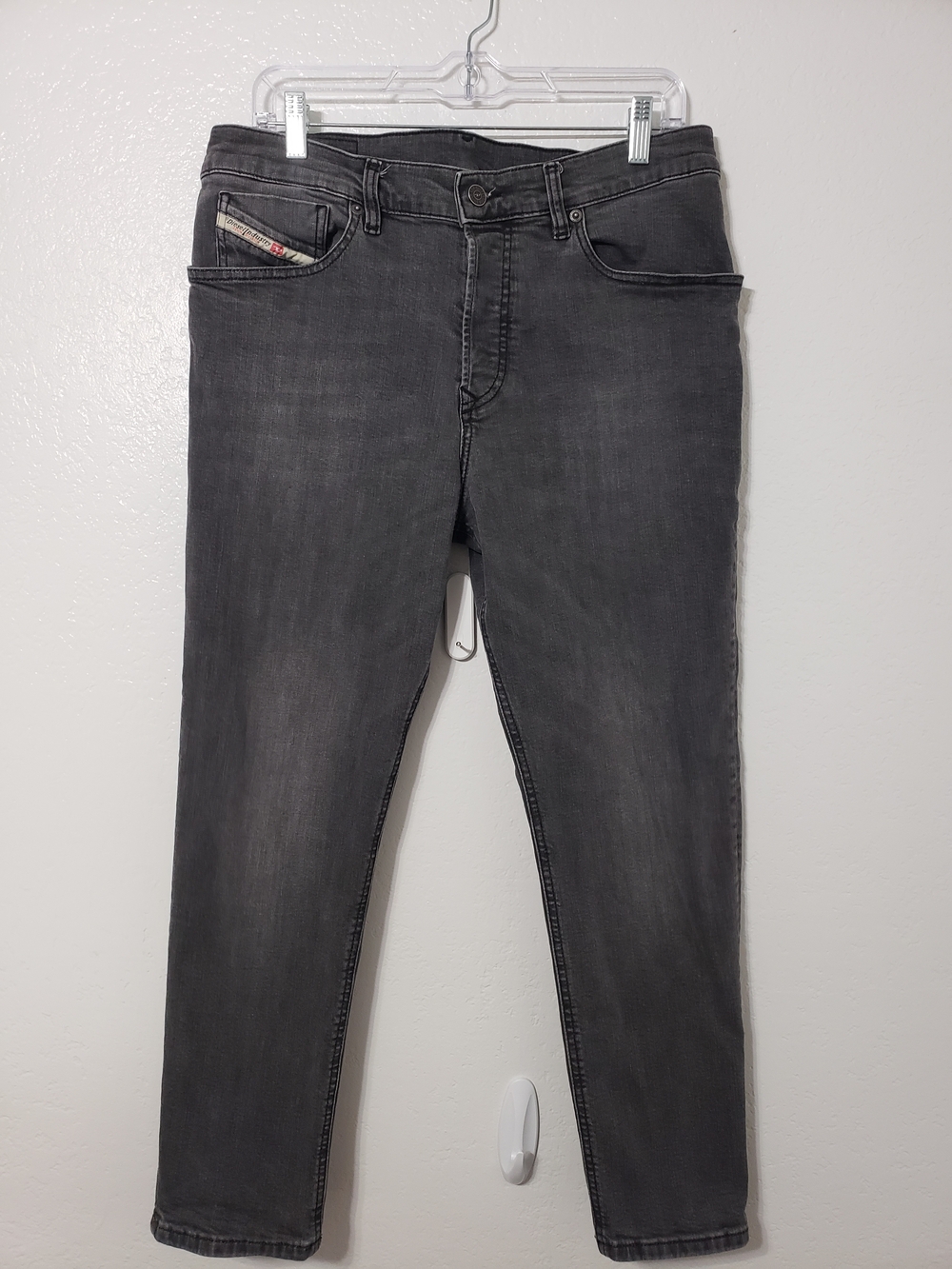 Diesel D-Fining 2005 Men’s Jeans W34 L26 Gray Black Slim Straight Stretch Denim